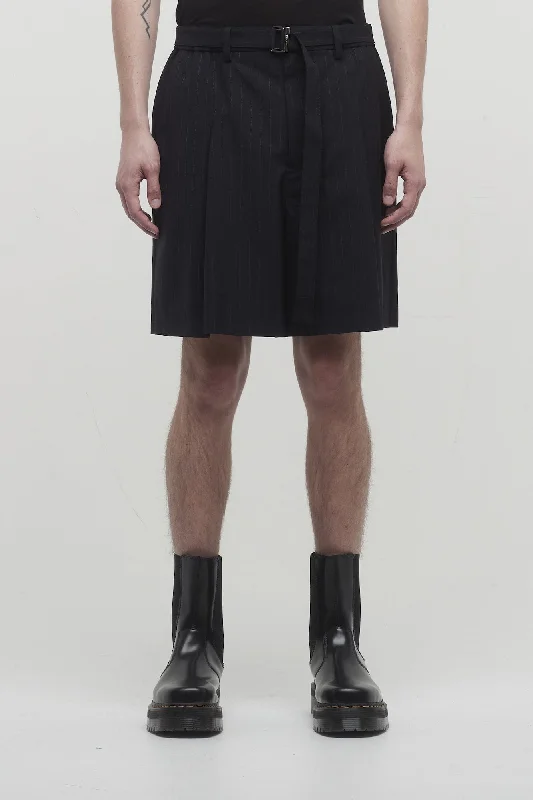 Sacai Chalk Stripe Shorts in Navy