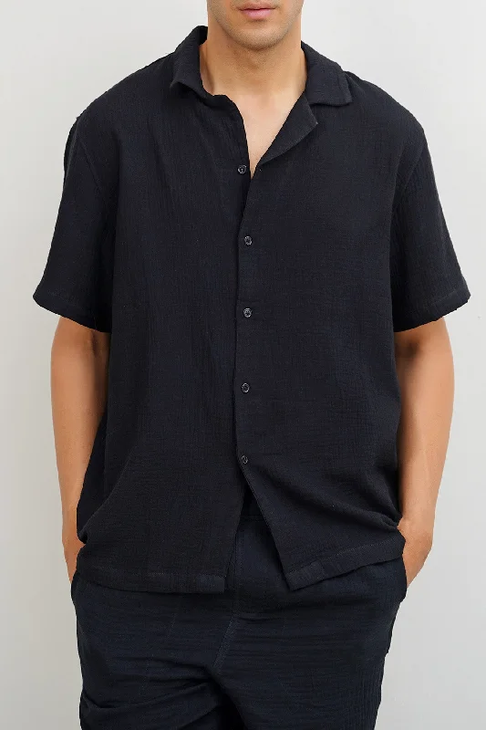 Versatile Men's Short-Sleeve ShirtsMUSLIN SAFARI SHIRT