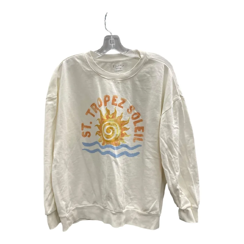 Men's Hoodies with Extra-Long SleevesSweatshirt Crewneck By Z Supply In White, Size:M Men's Hoodies with Extra-Long SleevesSweatshirt Crewneck By Z Supply In White, Size:M