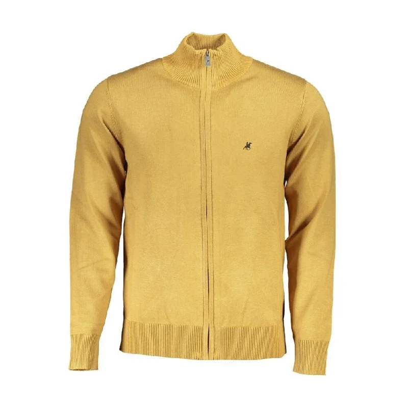 Men's Sweaters with SequinsU.S. Grand Polo Elegant Long Sleeve Yellow Cardigan with Men's Embroidery Men's Sweaters with SequinsU.S. Grand Polo Elegant Long Sleeve Yellow Cardigan with Men's Embroidery