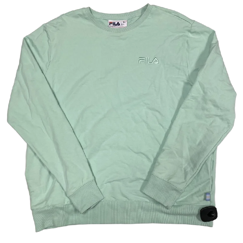 Men's Hoodies with Quilted LiningAthletic Sweatshirt Crewneck By Fila  Size: L