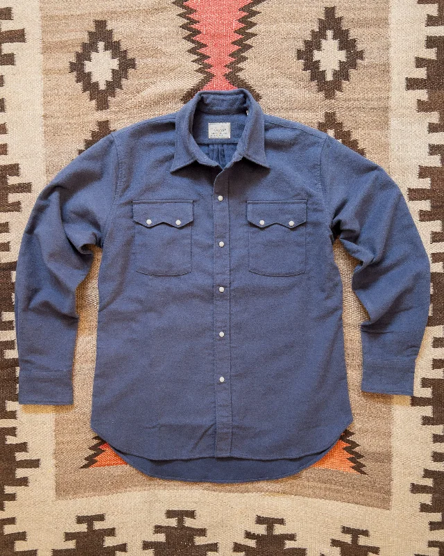 Men's Luxury Shirts for High-End FashionMoleskin Pearlsnap Shirt - Faded Navy