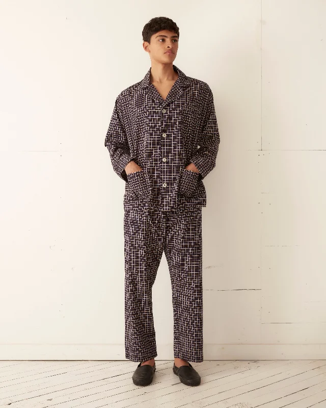 Men's Custom Dress Shirts for a Personalized FitMidnight Grid Pajama Shirt