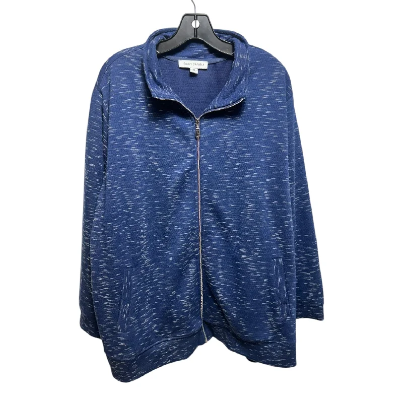 Men's Hoodies with Asymmetric ZippersSweatshirt Collar By Emily Daniels In Blue, Size: 3x Men's Hoodies with Asymmetric ZippersSweatshirt Collar By Emily Daniels In Blue, Size: 3x