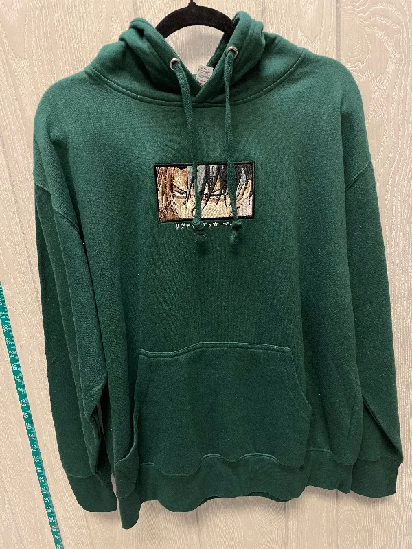 Men's Hoodies with EmbroiderySweatshirt Hoodie By smart In Green, Size: Xl