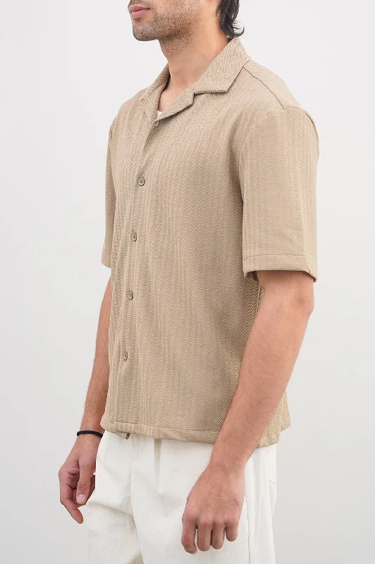 Men's Smart Casual Shirts for Business Casual SettingsTEXTURED SAFARI SHIRT