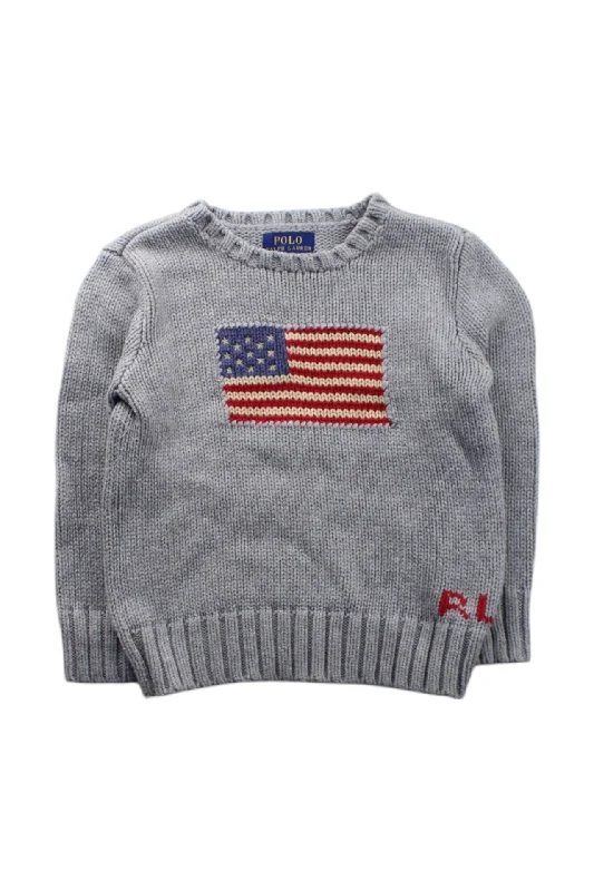 Men's Sweaters with Adjustable HemlinesPolo Ralph Lauren Flag Knit Sweater 4T