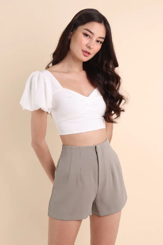 Men's Elastic-Waisted Pants for Easy MovementRESTOCKED** FREDA SEAMLESS BASIC SHORTS IN SAGE GREY