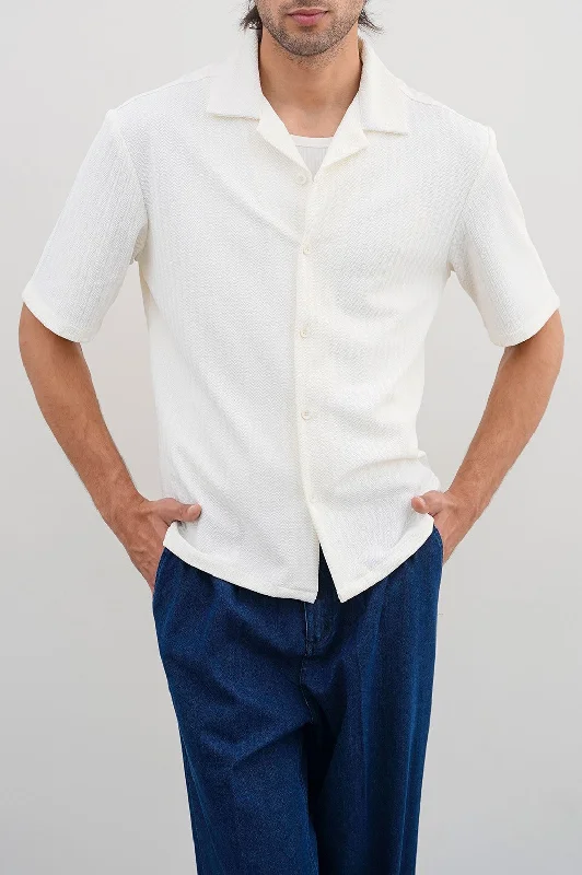 Men's Striped Long-Sleeve Shirts for a Maritime FeelTEXTURED SAFARI SHIRT