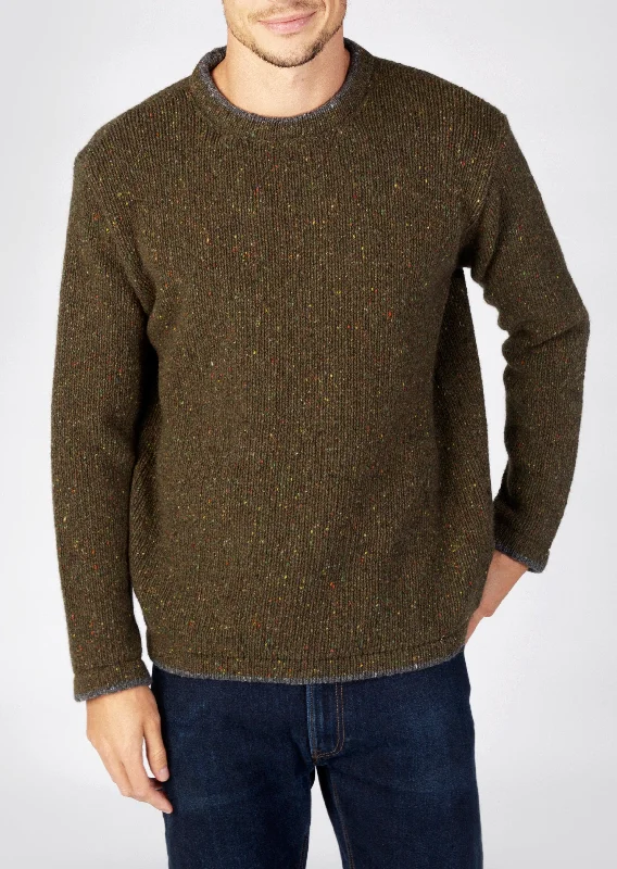 Trendy Men's Oversized SweatersIrelandsEye Men's Roundstone Sweater | Loden