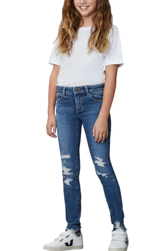 Authentic Raw Denim Men's JeansGirl's Tween Riptide Distressed Chloe Skinny Jeans