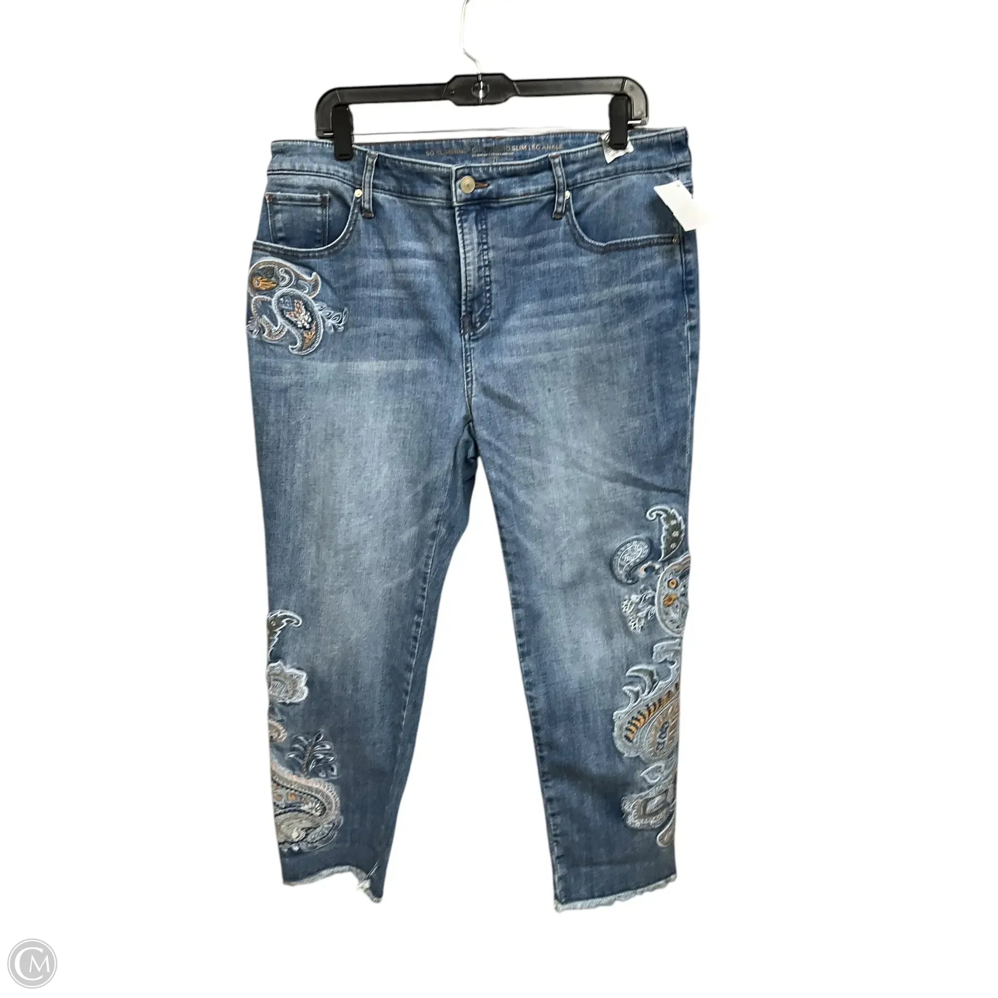Sustainable Eco-Friendly Men's JeansJeans Skinny By Chicos In Blue Denim, Size: 14