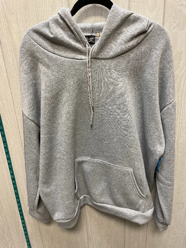 Men's Hoodies with Reflective StripesSweatshirt Hoodie By Shein In Grey, Size: 2x