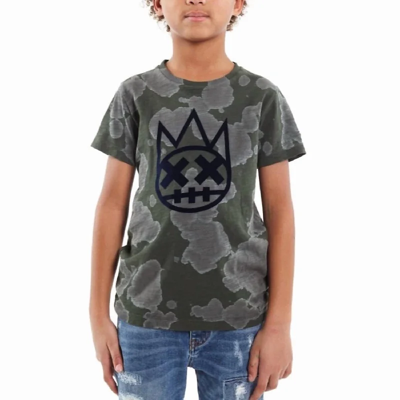 Men's Shirts with Graphic SleevesKid's Shimuchan Flocking Graphic T-Shirt In Green