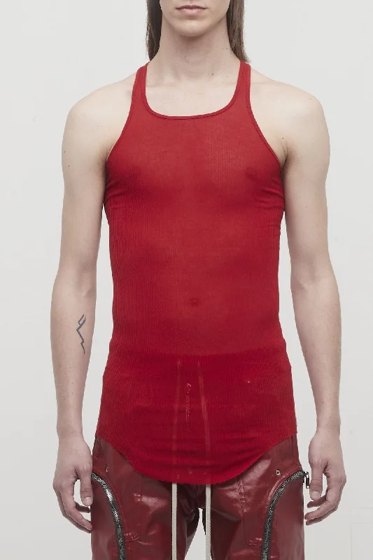 Rick Owens Rib Tank in Cardinal Red