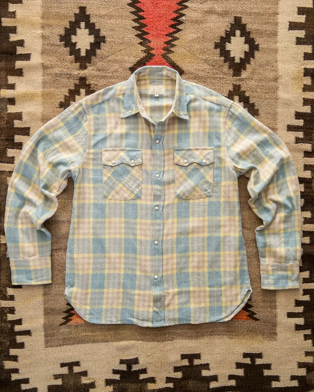 Men's Machine-Washable Shirts for ConvenienceWashed Flannel Pearlsnap Shirt - Sand Dunes Sunrise Men's Machine-Washable Shirts for ConvenienceWashed Flannel Pearlsnap Shirt - Sand Dunes Sunrise