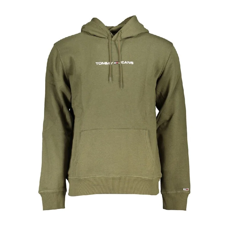 Men's Sweaters with Mock-Neck DesignsTommy Hilfiger Green Cotton Men Men's Sweater