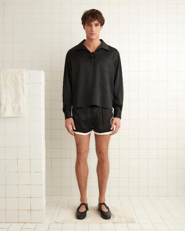 Layered Men's Henley ShirtsMaze Long Sleeve Shirt - Black