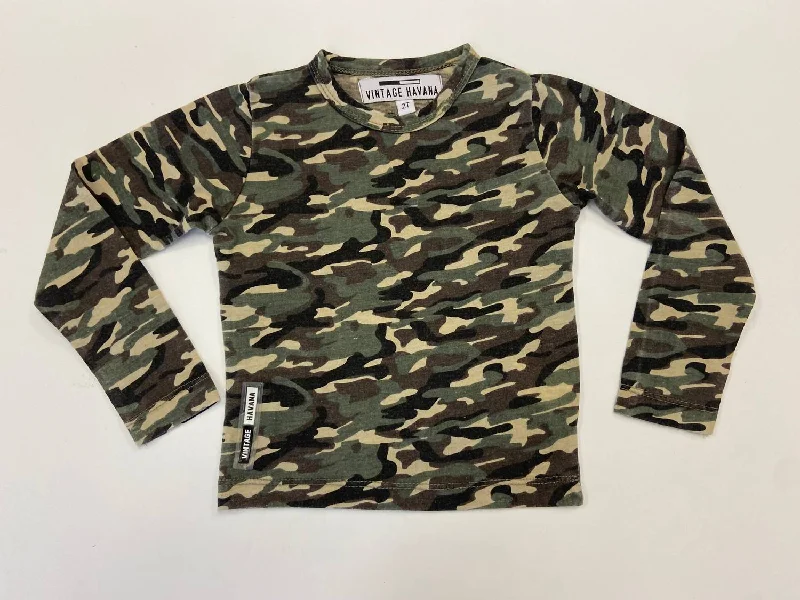 Men's Shirts with Short PlacketsKids' Long Sleeve Tee In Camo
