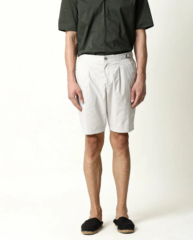 Men's Patterned Pants with StripesRare Rabbit Men's Osaka Beige Slim Fit Mid Rise Waist Button & Zip Closure Shorts
