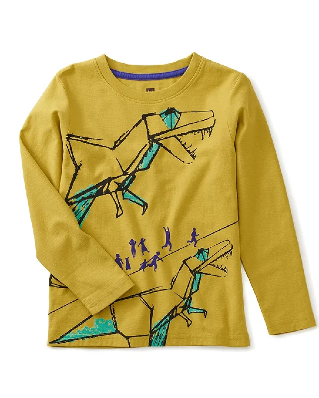 Men's Shirts with Embroidered DesignsTea Collection Origami Dinos Graphic T-Shirt