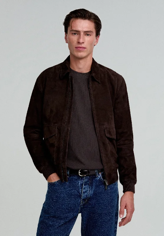 Men's Coats with Reflective StripesICON VELLIR SUEDE JACKET