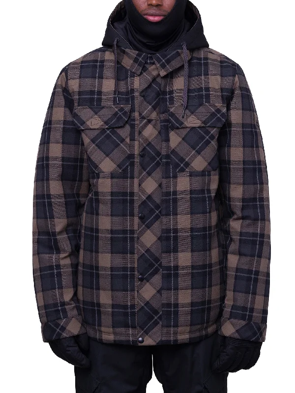 Men's Coats with Multi-Pocket DesignWoodland Tobacco Plaid Jacket