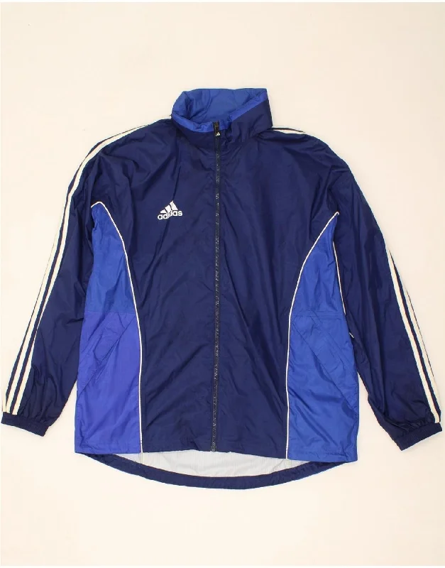 Men's Coats with Reflective StripesADIDAS Mens Hooded Rain Jacket UK 40/42 Medium Navy Blue Colourblock Nylon Men's Coats with Reflective StripesADIDAS Mens Hooded Rain Jacket UK 40/42 Medium Navy Blue Colourblock Nylon