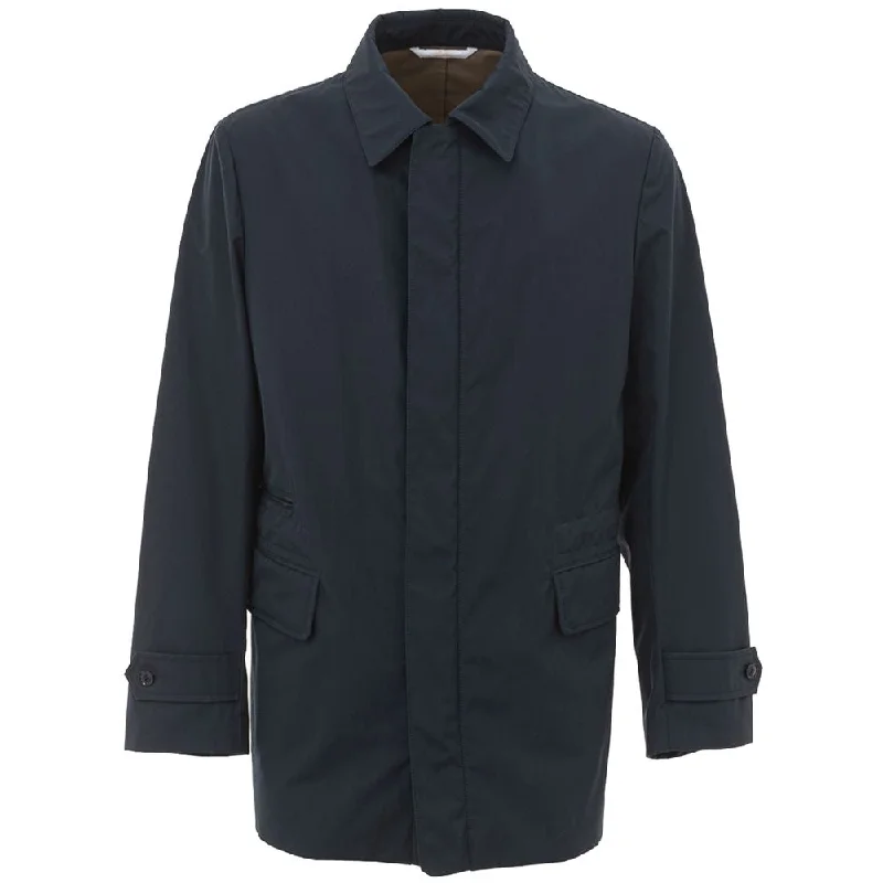 Men's Coats with Military InfluenceBlue Cotton Jacket