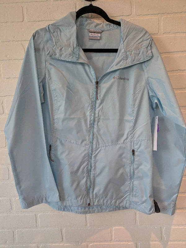 Men's Coats with Breathable FabricBlue Jacket Windbreaker Columbia, Size M