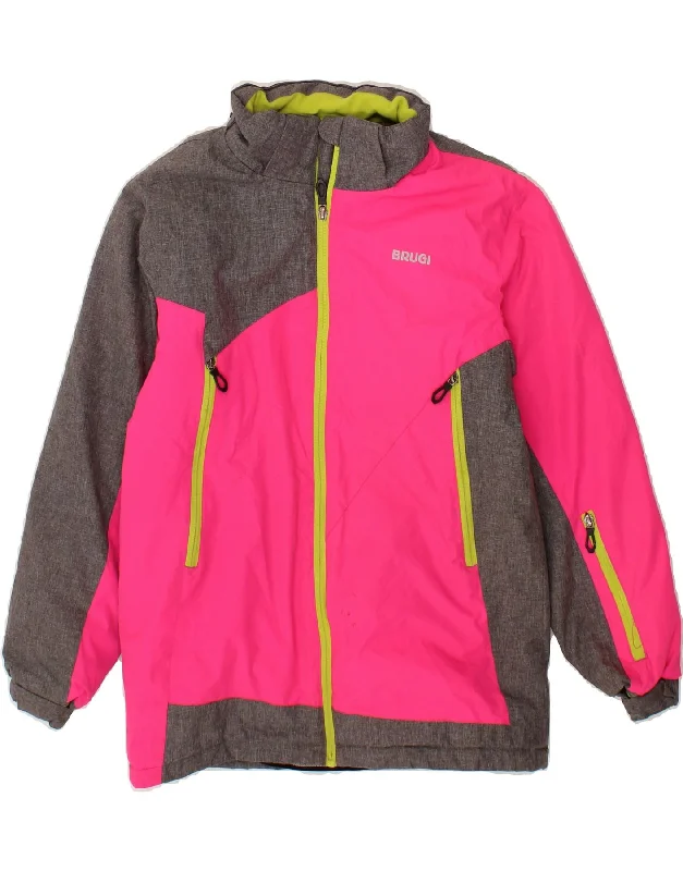 Men's Coats for SpringBRUGI Girls Rain Jacket 12-13 Years Pink Colourblock Polyester Men's Coats for SpringBRUGI Girls Rain Jacket 12-13 Years Pink Colourblock Polyester