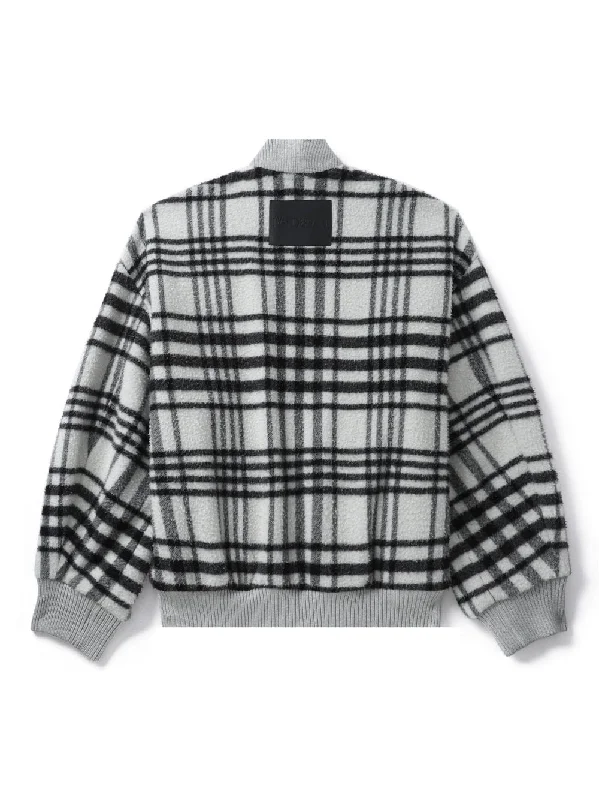 Men's Coats for Snowy WeatherChecked Zipped Bomber Jacket