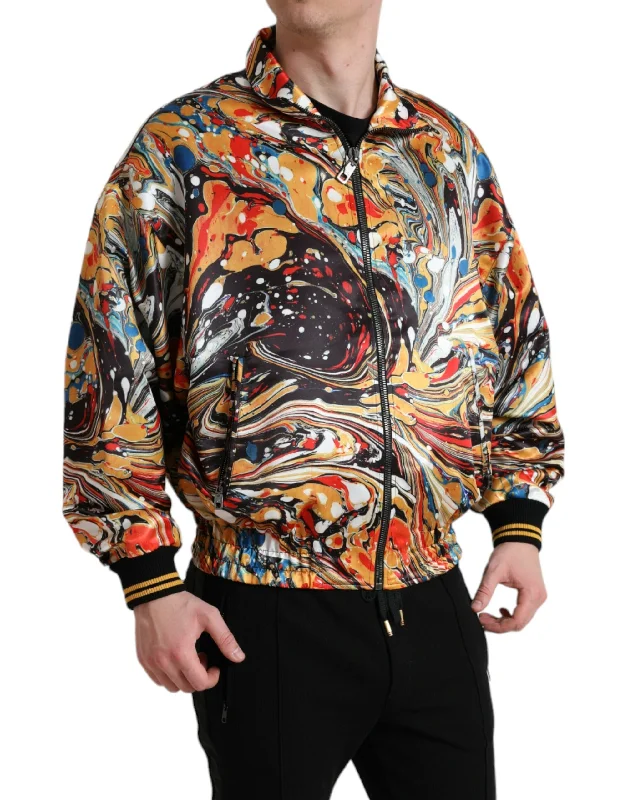 Men's Coats for Formal EventsColorful Abstract Bomber Jacket