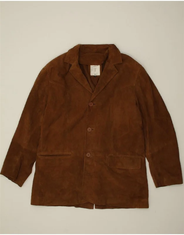 Weather-Resistant Men's CoatsCONBIPEL Mens Suede Jacket IT 54 2XL Brown Leather
