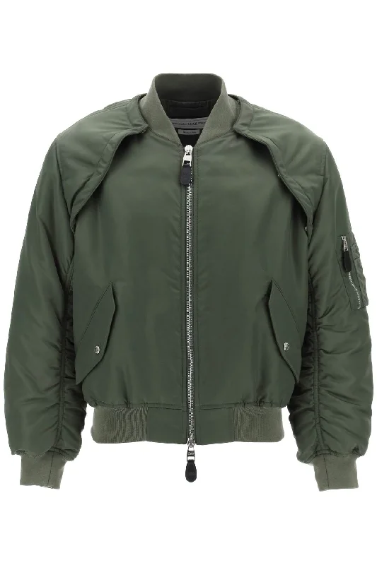 Men's Coats Made in ItalyConvertible Bomber Jacket In Nylon Satin