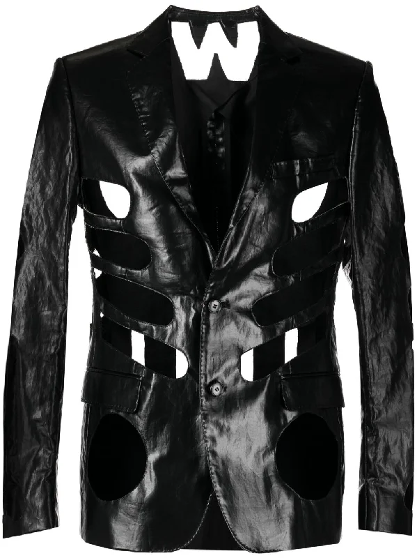 Practical Men's RaincoatsCut-Out Shine-Finish Jacket