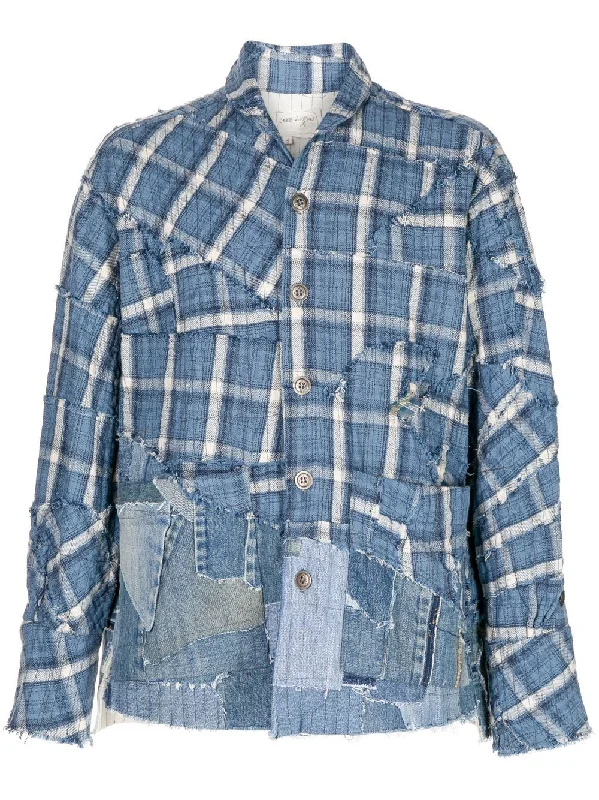 Men's Coats with Wind-Resistant FabricDeconstructed Denim Jacket