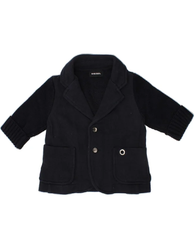 Men's Coats with Hidden PocketsDIESEL Baby Boys 2 Button Knit Blazer Jacket 6-9 Months Navy Blue Cotton Men's Coats with Hidden PocketsDIESEL Baby Boys 2 Button Knit Blazer Jacket 6-9 Months Navy Blue Cotton