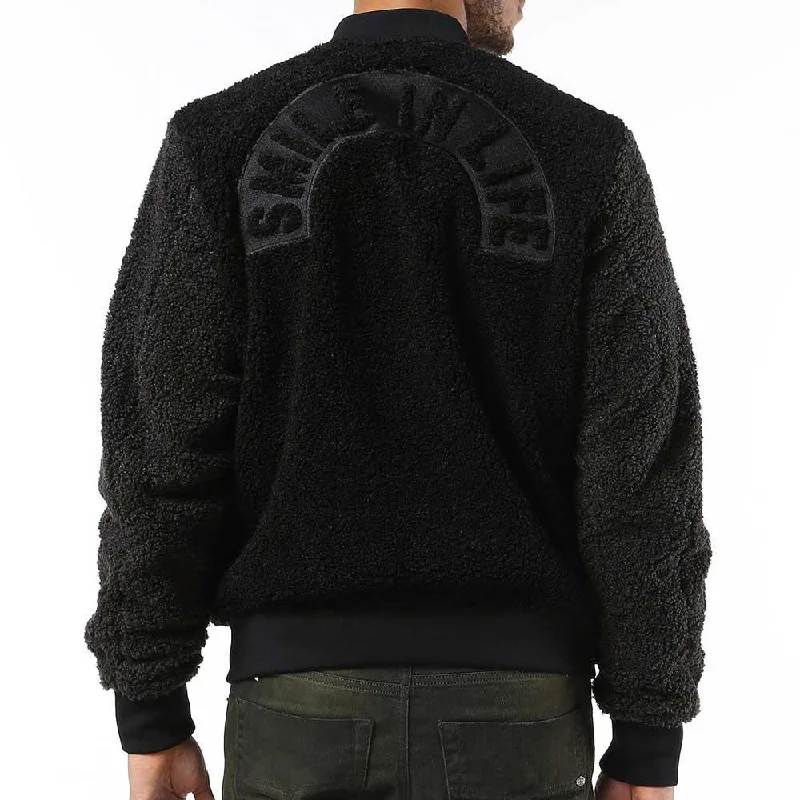 Men's Coats for BikingDiesel W-Bluefur Reversible Bomber Jacket - Black