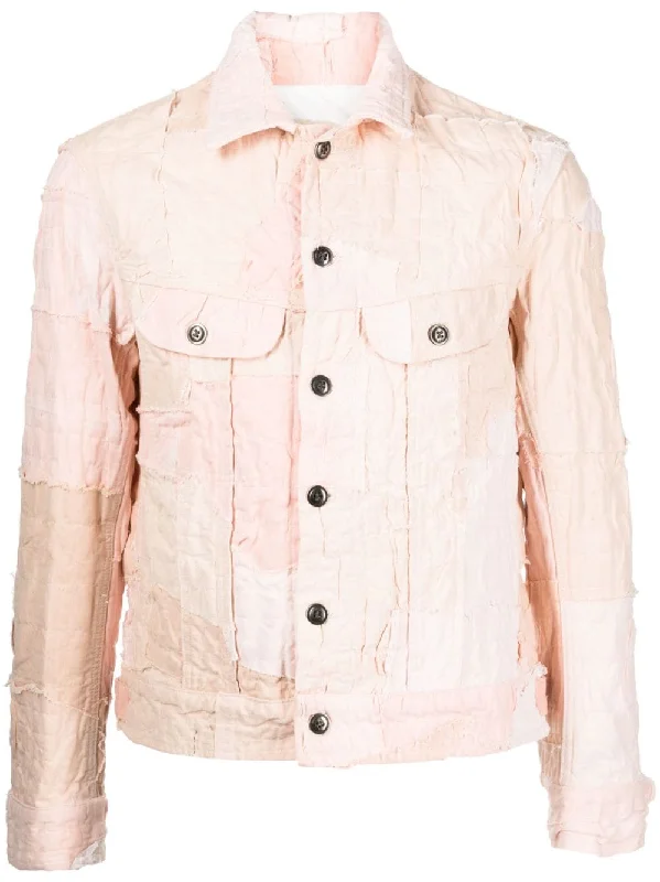Men's Coats with Adjustable HemsDistressed-Effect Cotton Shirt Jacket