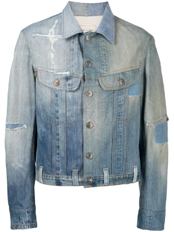 Men's Coats for City WearDistressed-Effect Denim Jacket
