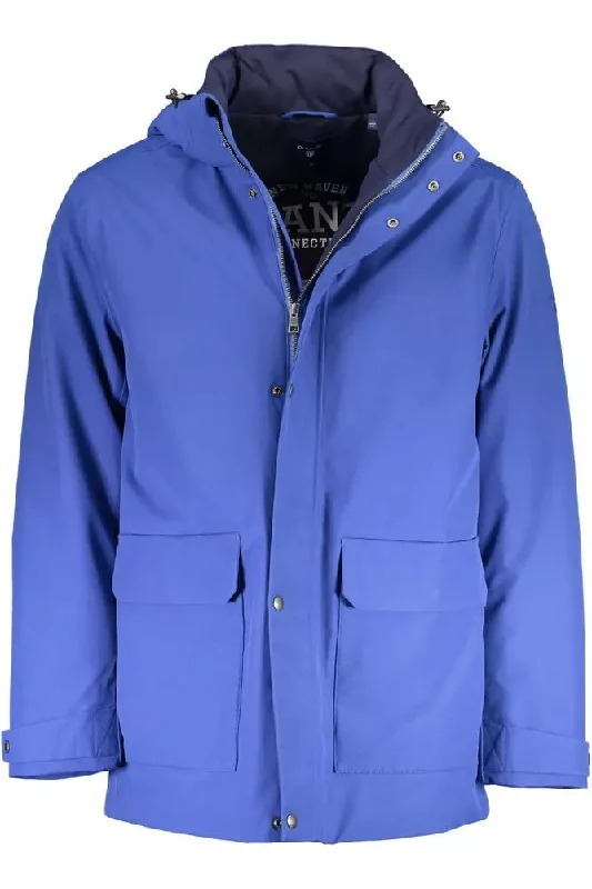 Men's Coats with VentilationBlue Cotton Men Jacket