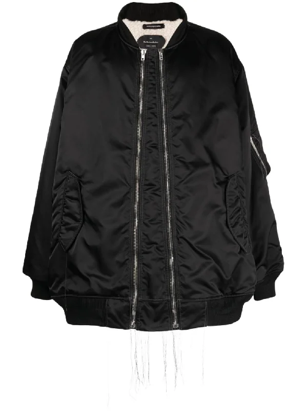 Men's Coats with HoodsExposed-Seam Zip-Up Bomber Jacket
