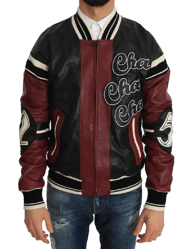 Men's Coats with LiningExquisite Sheepskin Leather Bomber Jacket
