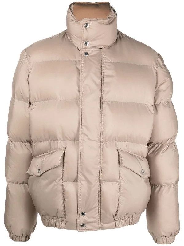 Men's Coats with Velcro ClosuresGraffiti-Print Puffer Jacket