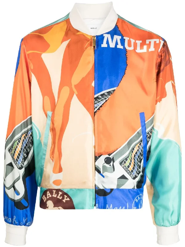 Functional Men's Ski JacketsGraphic-Print Bomber Jacket