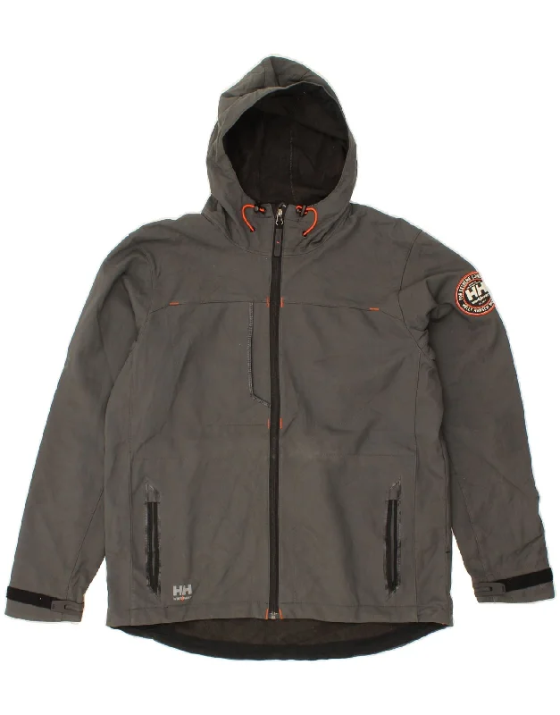 Cool Men's Pea CoatsHELLY HANSEN Mens Workwear Hooded Windbreaker Jacket UK 40 Large Grey Cool Men's Pea CoatsHELLY HANSEN Mens Workwear Hooded Windbreaker Jacket UK 40 Large Grey