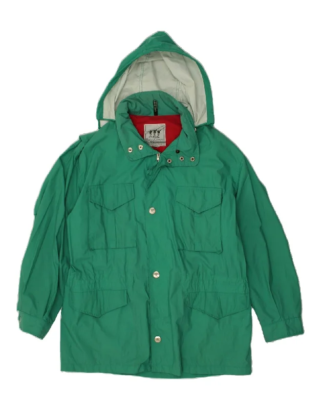 Men's Coats with Ripstop FabricHENRY COTTONS Mens Hooded Rain Jacket IT 52 XL Green