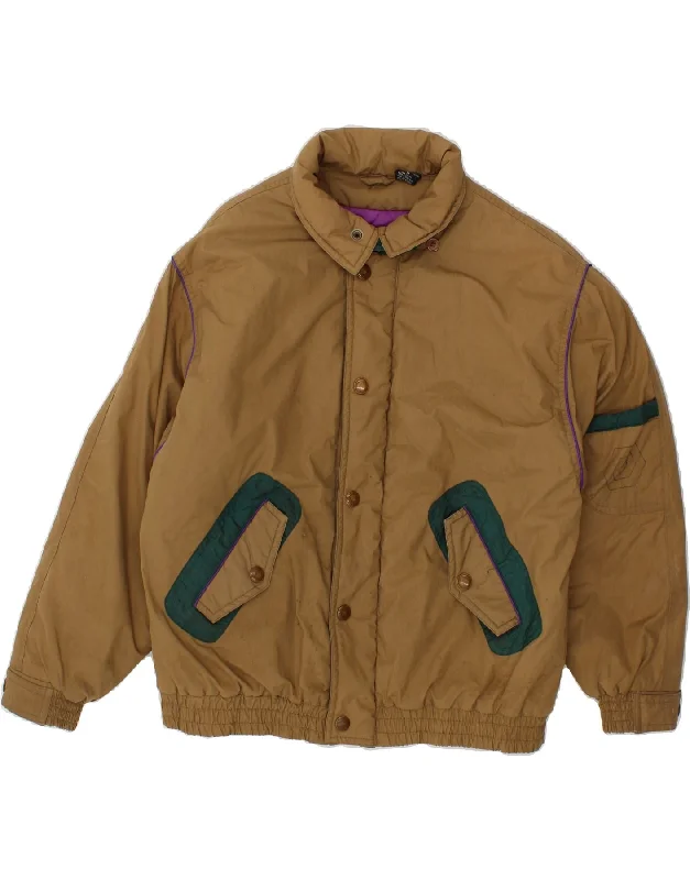 Men's Coats with Hand WarmersHUNTER Mens Bomber Jacket UK 40 Medium Brown Colourblock Polyester