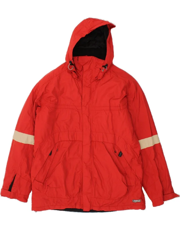 Men's Coats with Quilted LiningINVICTA Mens Hooded Windbreaker Jacket UK 40 Large Red Polyester
